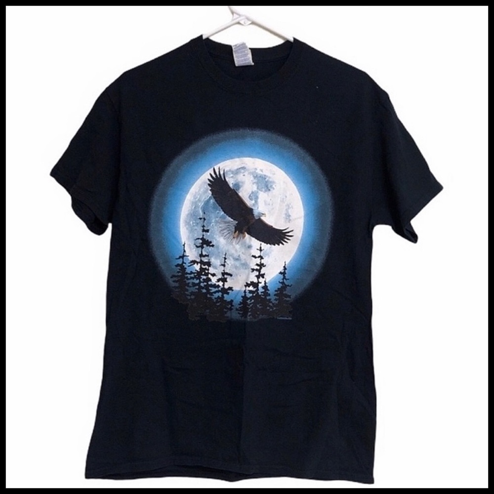 Patriotic American Bald Eagle Shirt USA Animal logo black moon vintage Great med